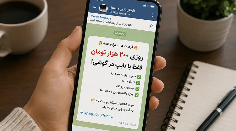 درآمد کار تایپ با گوشی